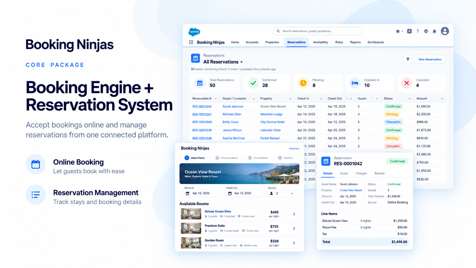 Booking Ninjas Core Package — Booking Engine and Reservation System