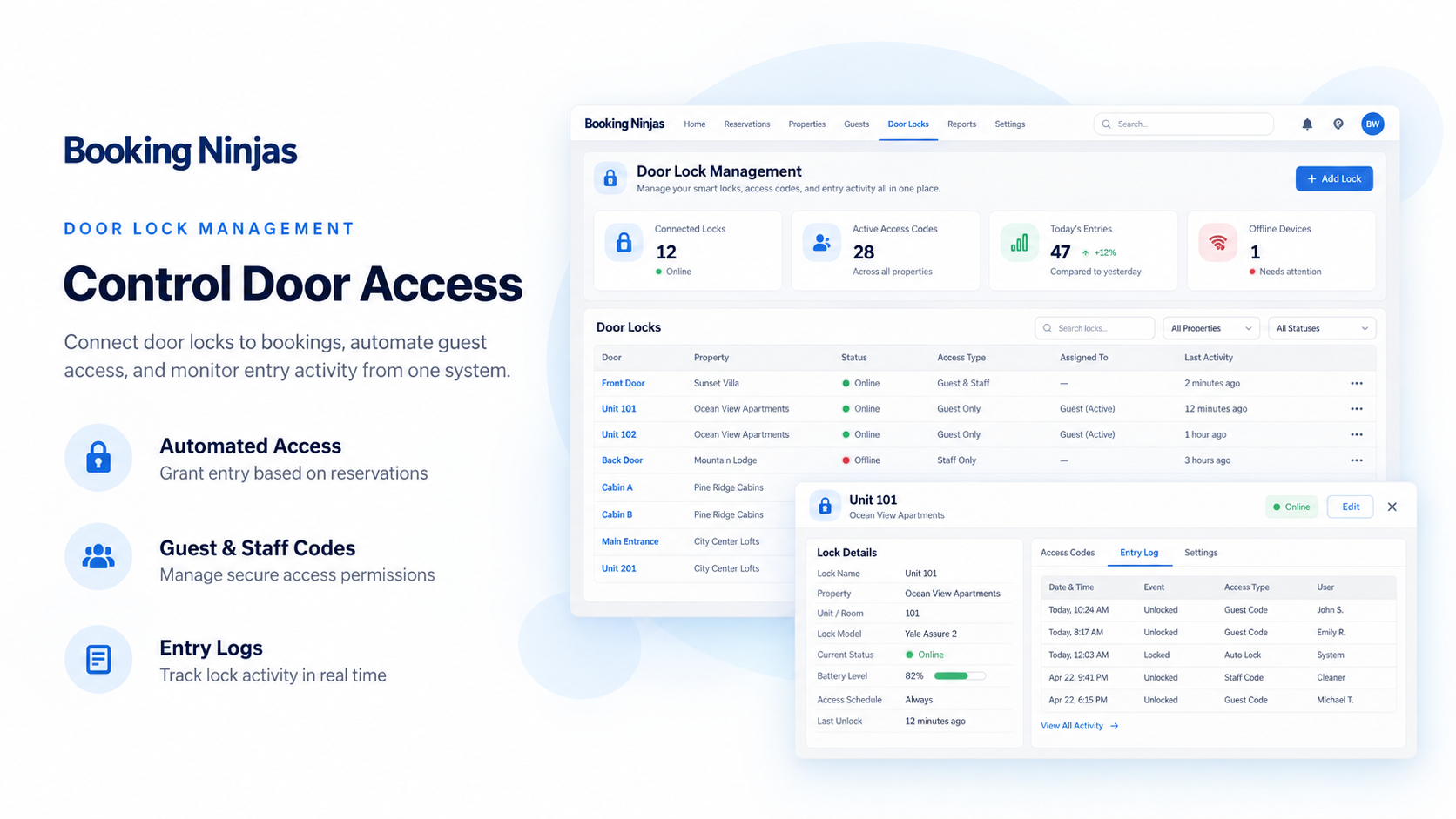 Booking Ninjas Door Lock Management