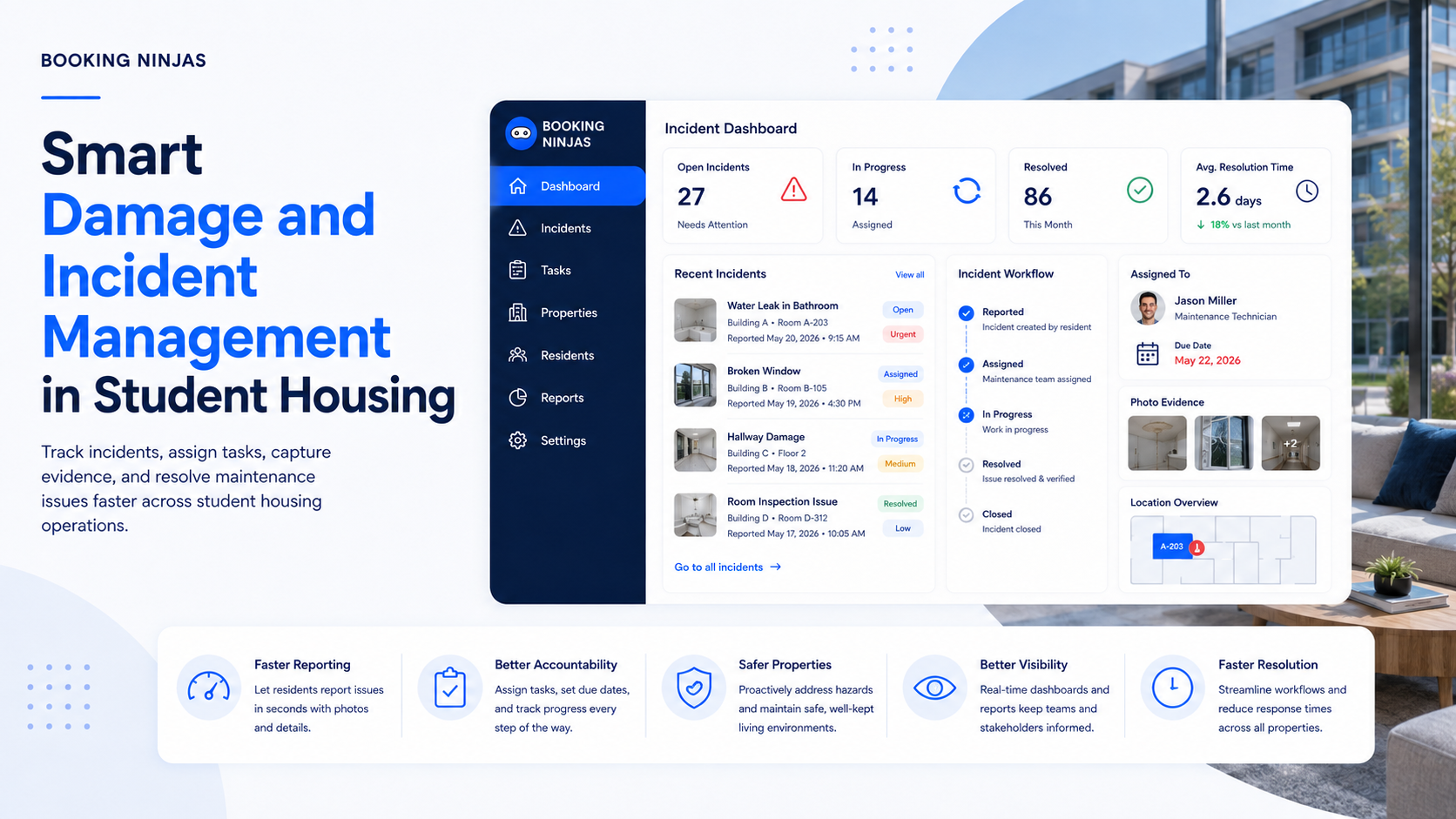 Smart Damage and Incident Management in Student Housing