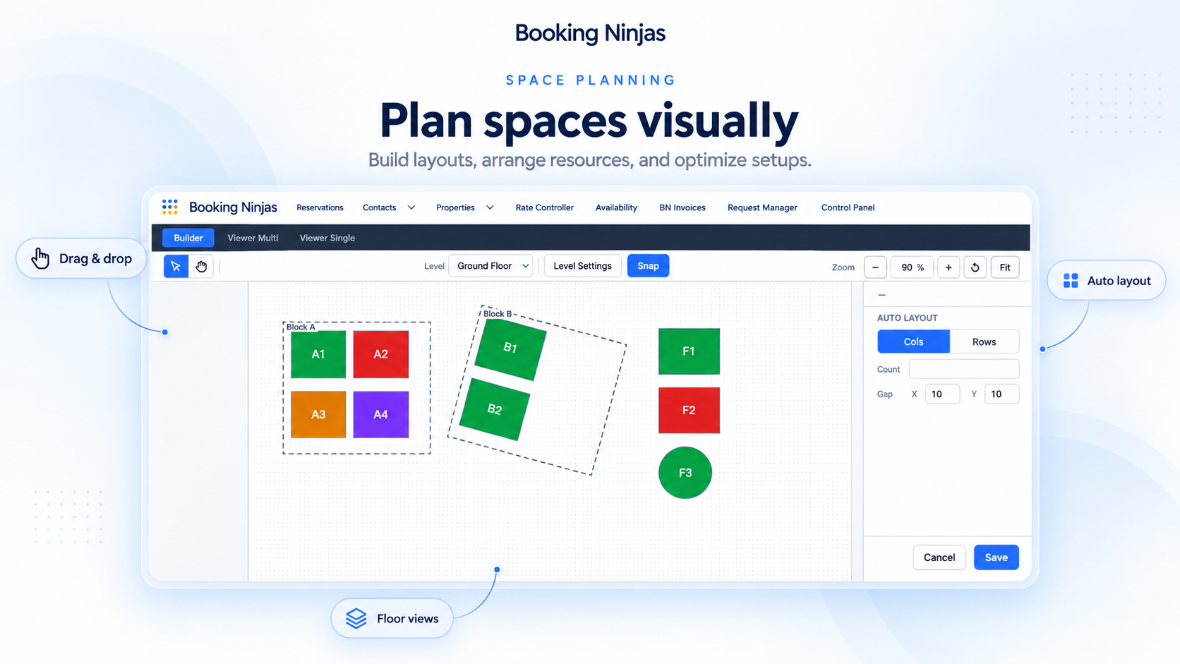 Space Planning in Booking Ninjas